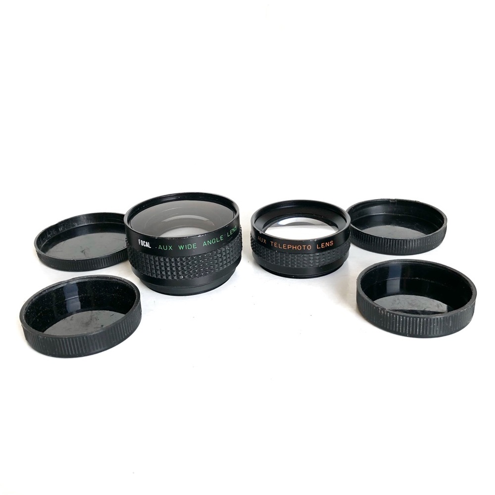 Vintage Focal Aux Telephoto & Focal Aux Wide Angle Lens Made In Japan